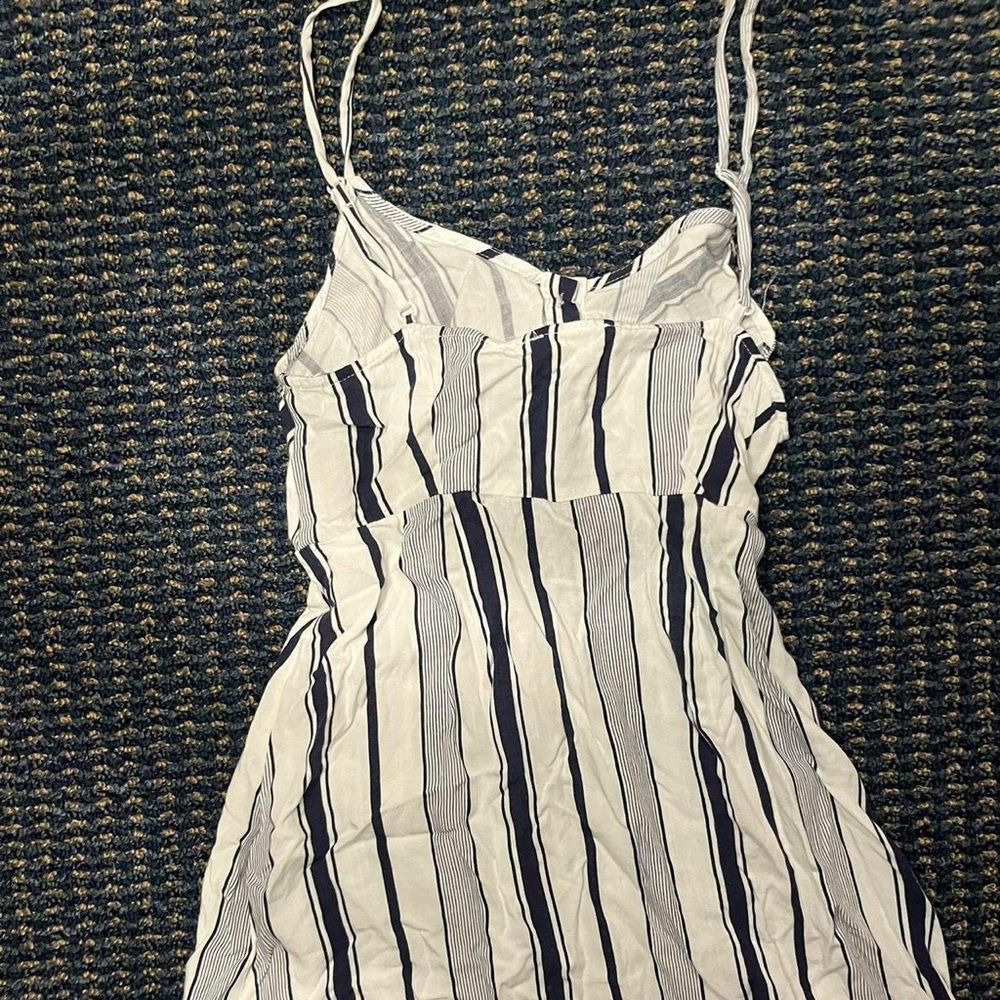 blue and white striped front tie lottie moss mini sundress